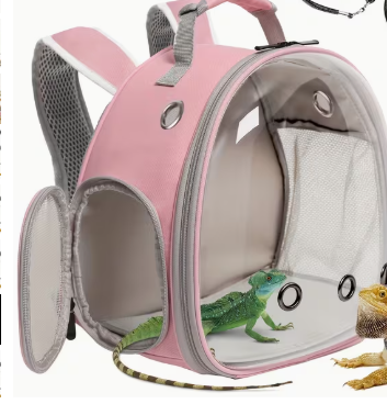 Beardie Explorer Bubble Backpack — Reptile Outdoor Carrier with Harness & Leash Set